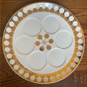 Jonathan Adler Passover Futura Seder Plate with Real Gold Accents